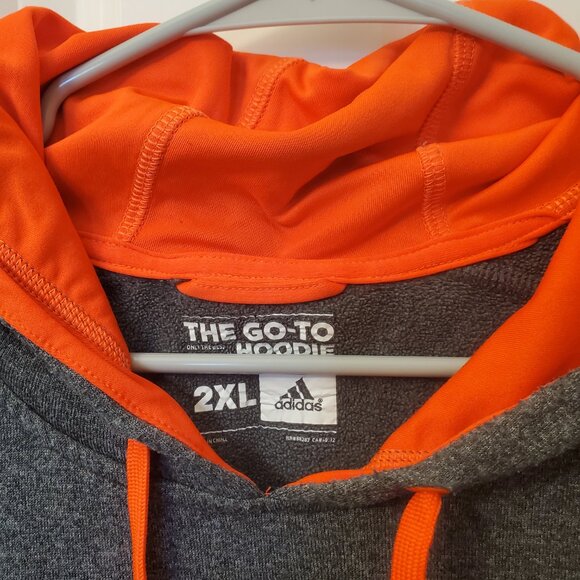 Adidas The Go-To Pullover Hoodie, Climawarm Grey & Orange Size 2XL - Picture 4 of 9